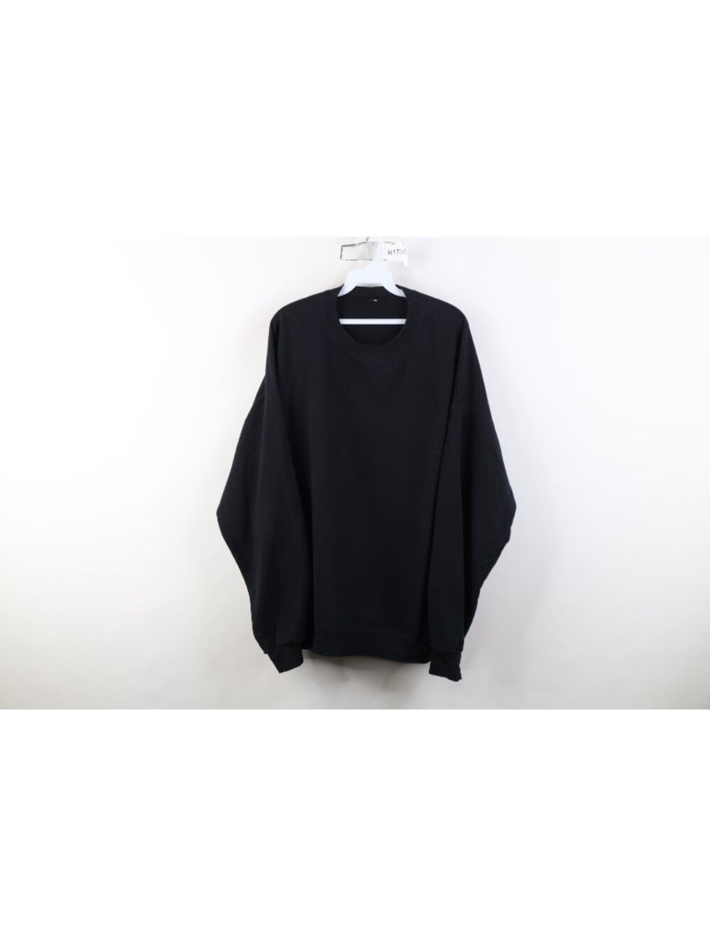Vintage 90s Y2K Streetwear Mens 2XL XXL Faded Blank Crewneck Sweatshirt Black